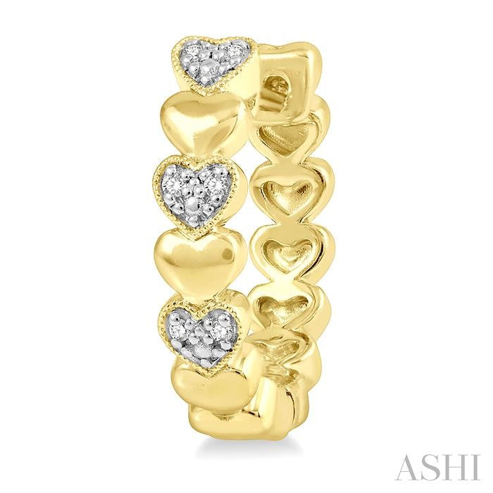 ASHI Gold Vermeil Heart Shape Diamond Hoop Earrings 84109PPSSSLER-GV