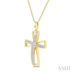 ASHI Gold Vermeil Cross Diamond Fashion Pendant 84129PPSSSLPD-GV
