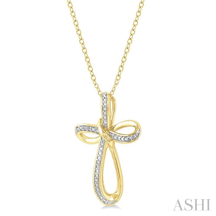 ASHI Gold Vermeil Cross Diamond Fashion Pendant 84149PPSSSLPD-GV