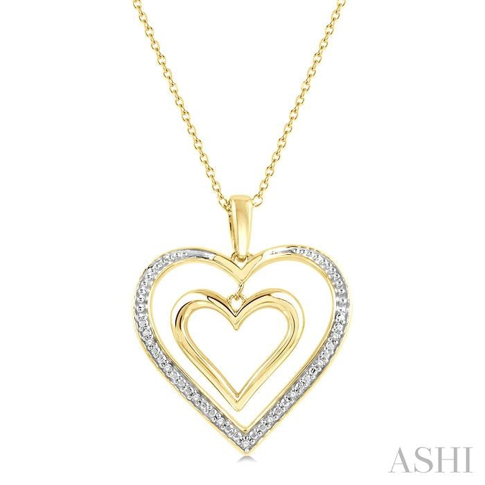 ASHI Gold Vermeil Double Heart Shape Diamond Fashion Pendant 84159PPSSSLPD-GV