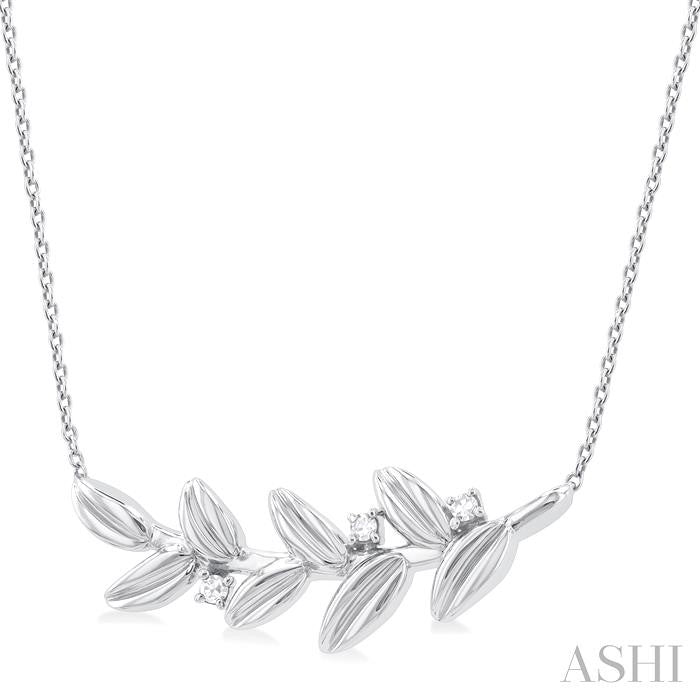 ASHI Silver Leaf Diamond Fashion Pendant 84199PPSSSLPD