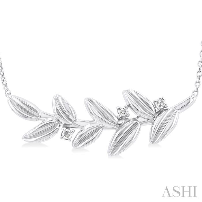 ASHI Silver Leaf Diamond Fashion Pendant 84199PPSSSLPD