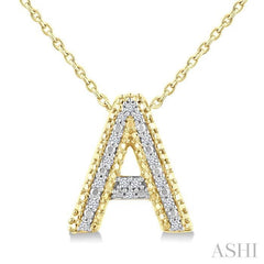 ASHI Gold Vermeil Bubble 'A' Initial Diamond Pendant 84219PPSSSLPD-A-GV