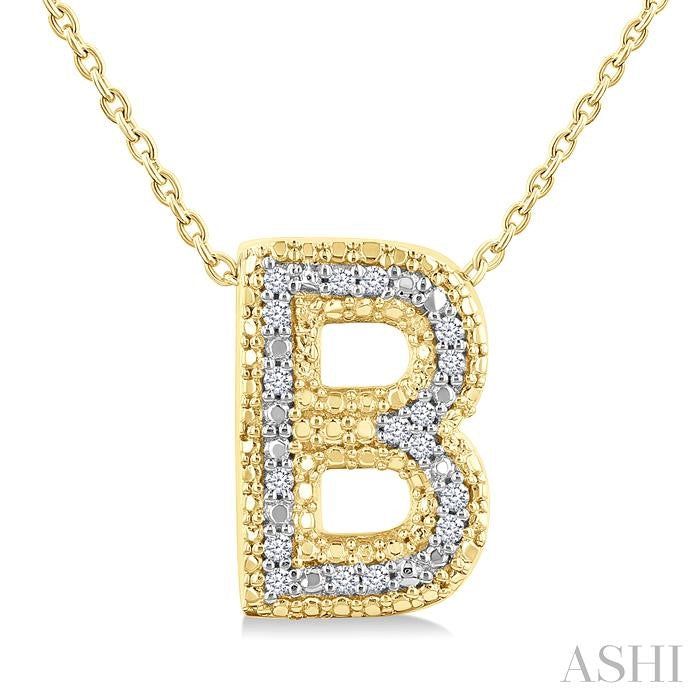 ASHI Gold Vermeil Bubble 'B' Initial Diamond Pendant 84219PPSSSLPD-B-GV