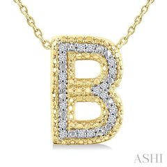 ASHI Gold Vermeil Bubble 'B' Initial Diamond Pendant 84219PPSSSLPD-B-GV