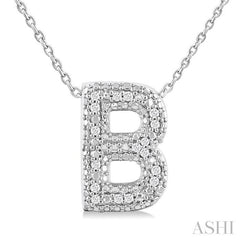 ASHI Silver Bubble 'B' Initial Diamond Pendant 84219PPSSSLPD-B
