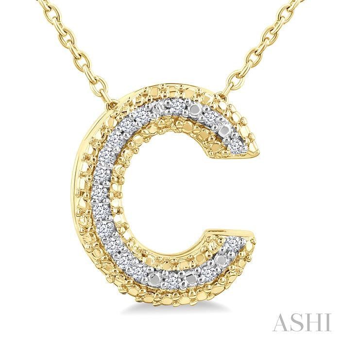 ASHI Gold Vermeil Bubble 'C' Initial Diamond Pendant 84219PPSSSLPD-C-GV