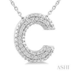 ASHI Silver Bubble 'C' Initial Diamond Pendant 84219PPSSSLPD-C