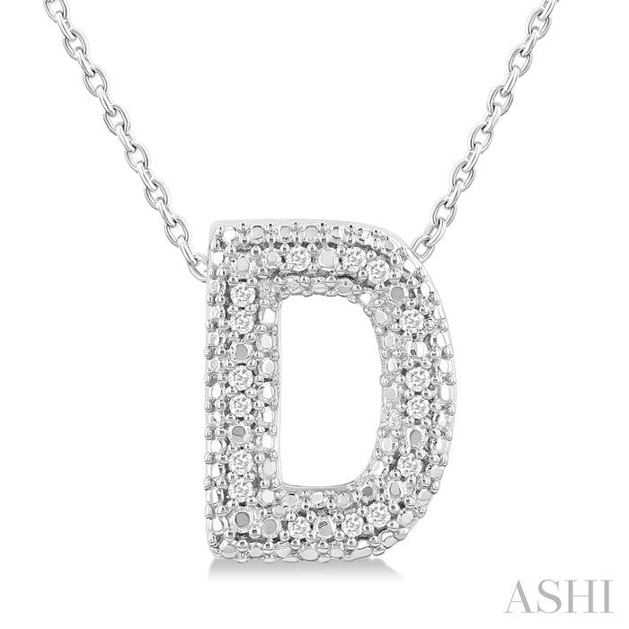 ASHI Silver Bubble 'D' Initial Diamond Pendant 84219PPSSSLPD-D