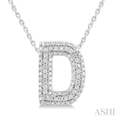 ASHI Silver Bubble 'D' Initial Diamond Pendant 84219PPSSSLPD-D