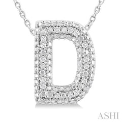 ASHI Silver Bubble 'D' Initial Diamond Pendant 84219PPSSSLPD-D