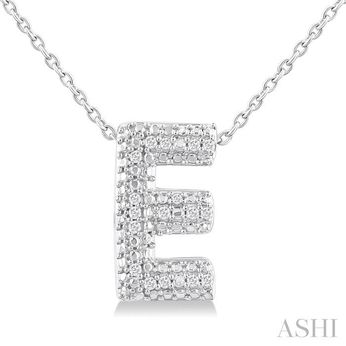 ASHI Silver Bubble 'E' Initial Diamond Pendant 84219PPSSSLPD-E