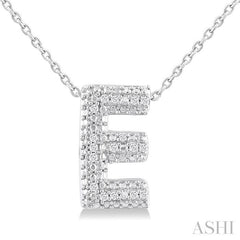 ASHI Silver Bubble 'E' Initial Diamond Pendant 84219PPSSSLPD-E