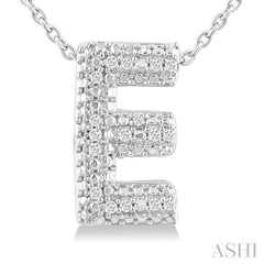 ASHI Silver Bubble 'E' Initial Diamond Pendant 84219PPSSSLPD-E
