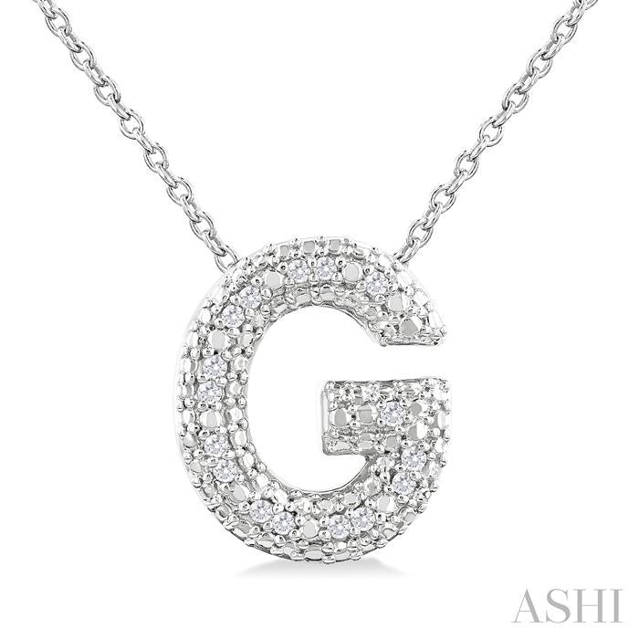 ASHI Silver Bubble 'G' Initial Diamond Pendant 84219PPSSSLPD-G