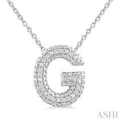 ASHI Silver Bubble 'G' Initial Diamond Pendant 84219PPSSSLPD-G