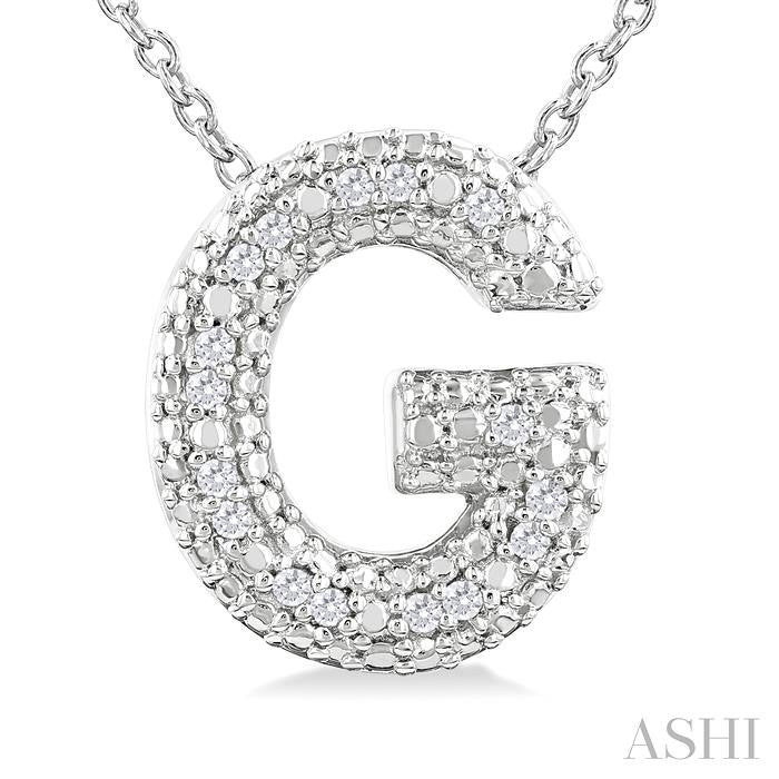ASHI Silver Bubble 'G' Initial Diamond Pendant 84219PPSSSLPD-G