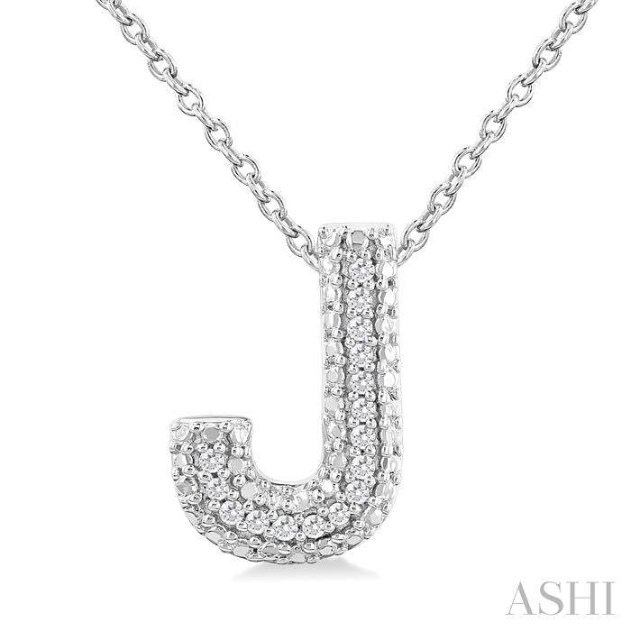 ASHI Silver Bubble 'J' Initial Diamond Pendant 84219PPSSSLPD-J