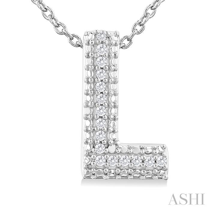 ASHI Silver Bubble 'L' Initial Diamond Pendant 84219PPSSSLPD-L