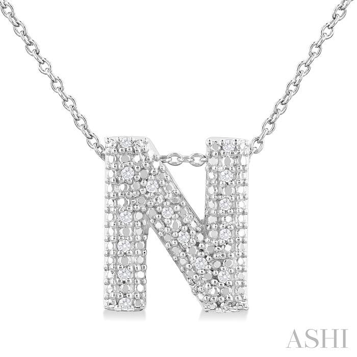 ASHI Silver Bubble 'N' Initial Diamond Pendant 84219PPSSSLPD-N