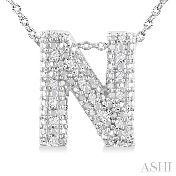 ASHI Silver Bubble 'N' Initial Diamond Pendant 84219PPSSSLPD-N
