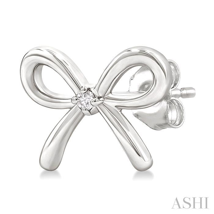 ASHI Silver Bow Diamond Fashion Earrings 84229PPSGSLER