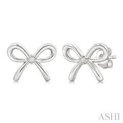 ASHI Silver Bow Diamond Fashion Earrings 84229PPSGSLER