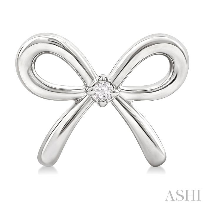 ASHI Silver Bow Diamond Fashion Earrings 84229PPSGSLER