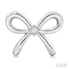 ASHI Silver Bow Diamond Fashion Earrings 84229PPSGSLER