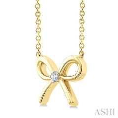 ASHI Gold Vermeil Bow Diamond Fashion Pendant 84229PPSGSLPD-GV