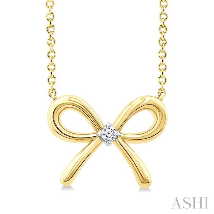 ASHI Gold Vermeil Bow Diamond Fashion Pendant 84229PPSGSLPD-GV
