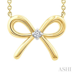 ASHI Gold Vermeil Bow Diamond Fashion Pendant 84229PPSGSLPD-GV