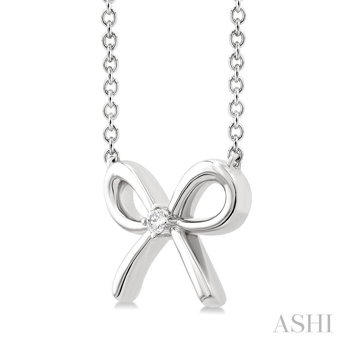 ASHI Silver Bow Diamond Fashion Pendant 84229PPSGSLPD
