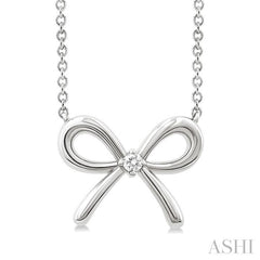 ASHI Silver Bow Diamond Fashion Pendant 84229PPSGSLPD