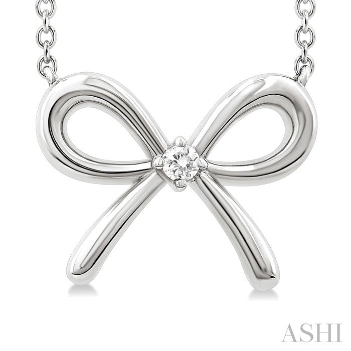ASHI Silver Bow Diamond Fashion Pendant 84229PPSGSLPD