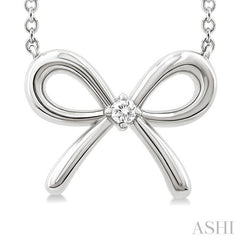 ASHI Silver Bow Diamond Fashion Pendant 84229PPSGSLPD
