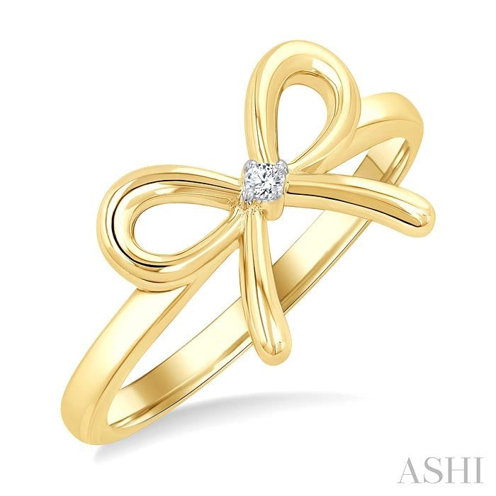 ASHI Gold Vermeil Bow Diamond Fashion Ring 84229PPSGSLRG-GV