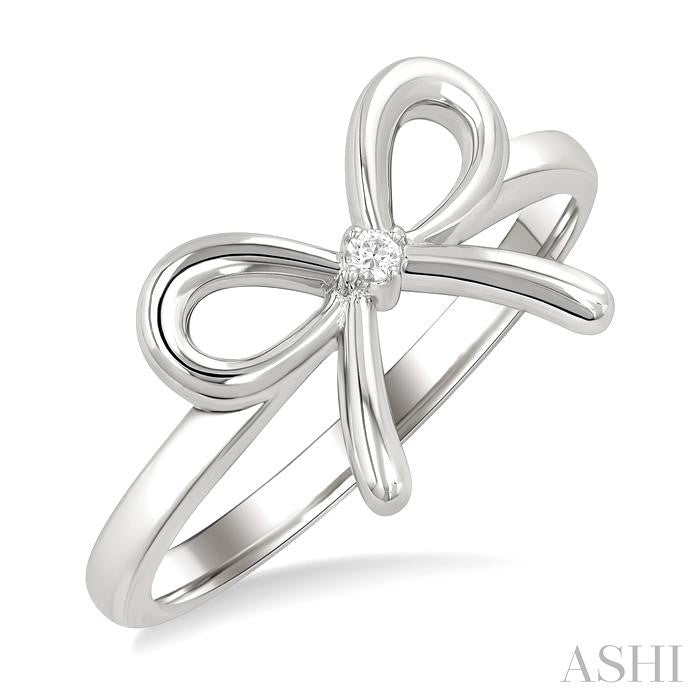ASHI Silver Bow Diamond Fashion Ring 84229PPSGSLRG