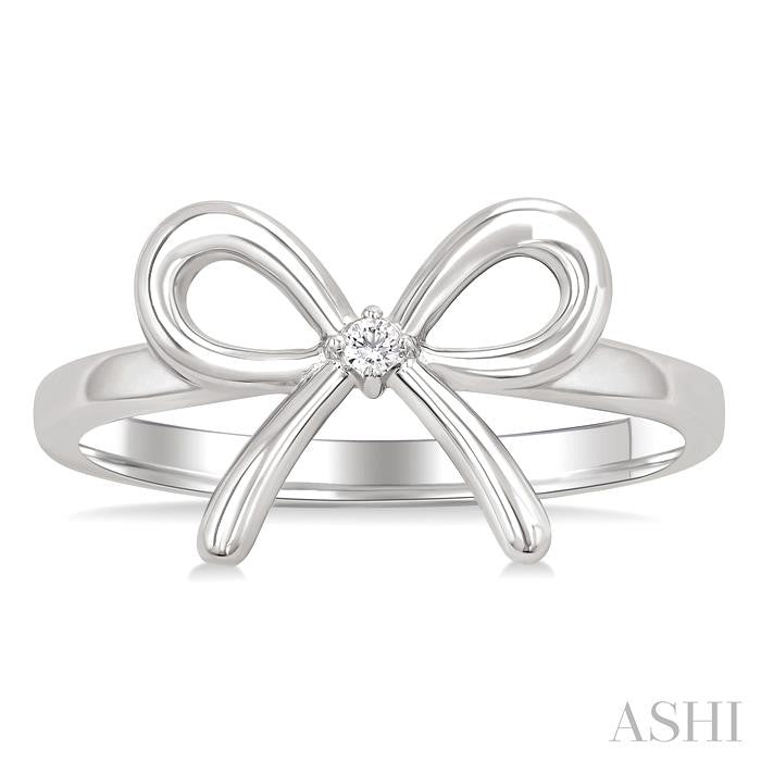 ASHI Silver Bow Diamond Fashion Ring 84229PPSGSLRG