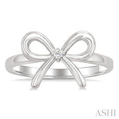 ASHI Silver Bow Diamond Fashion Ring 84229PPSGSLRG