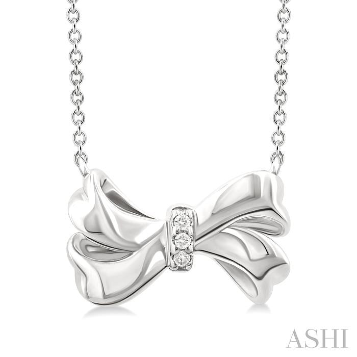 ASHI Silver Bow Diamond Fashion Pendant 84239PPSSSLPD