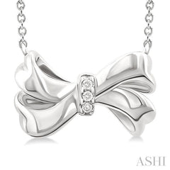 ASHI Silver Bow Diamond Fashion Pendant 84239PPSSSLPD