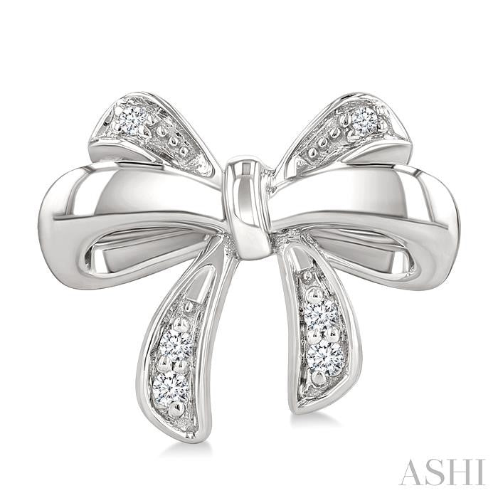 ASHI Silver Bow Diamond Fashion Earrings 84249PPSSSLER
