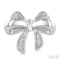 ASHI Silver Bow Diamond Fashion Earrings 84249PPSSSLER