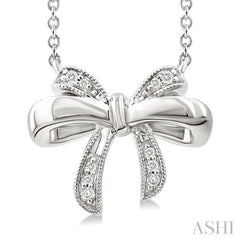 ASHI Silver Bow Diamond Fashion Pendant 84249PPSSSLPD