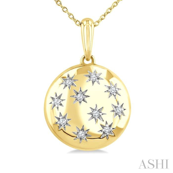 ASHI Gold Vermeil Bold Circle Diamond Fashion Pendant 84279PPSSSLPD-GV