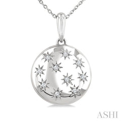 ASHI Silver Bold Circle Diamond Fashion Pendant 84279PPSSSLPD