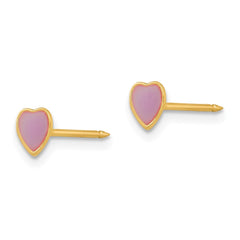 843E Inverness 14k Epoxy Fill Purple Heart Earrings
