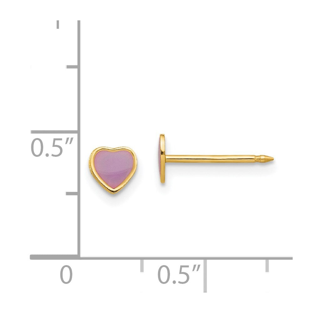 843E Inverness 14k Epoxy Fill Purple Heart Earrings