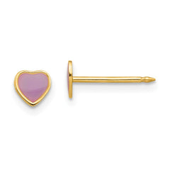 843E Inverness 14k Epoxy Fill Purple Heart Earrings